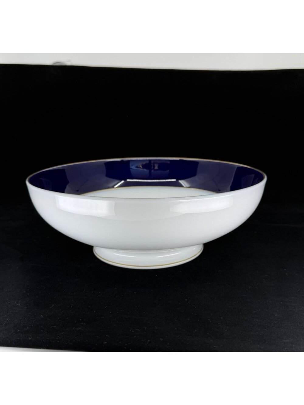 Rosenthal Classic Rose Cobalt Blue Gold Trim 9.5" Footed Serving Bowl Germany